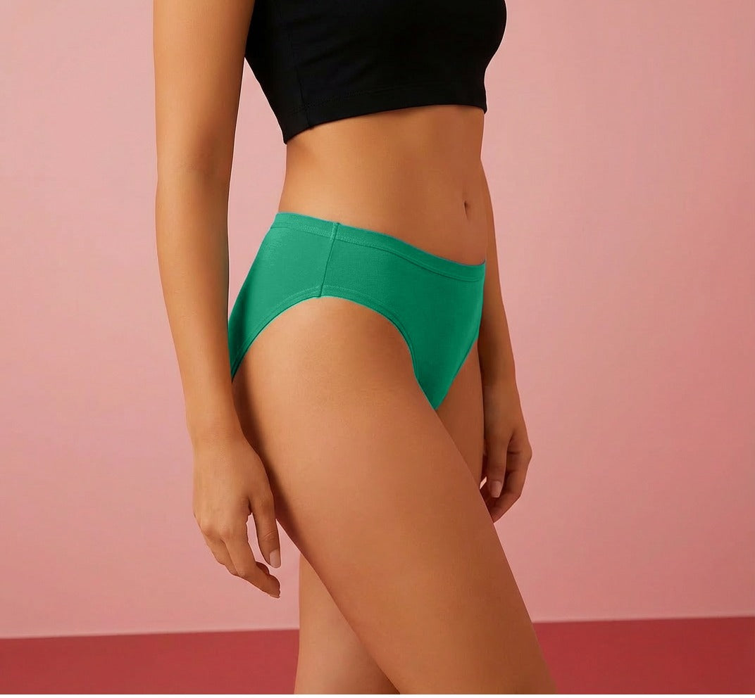 CichCiffon Women’s Soft Cotton Green Panty